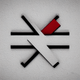 A AI-generated app icon of a cross shape in cinnabar , white , red color scheme