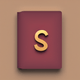 A AI-generated app icon of a book in cognac , merlot color scheme