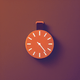 A AI-generated app icon of a watch in dark orange , orange , red color scheme