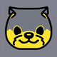 A AI-generated app icon of a chowchow in red color scheme