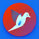A AI-generated app icon of a dove in red color scheme
