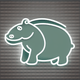 A AI-generated app icon of a hippo in red color scheme