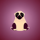A AI-generated app icon of a pug in red color scheme