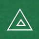 A AI-generated app icon of a scalene triangle shape in forest green , green , white , red color scheme
