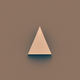 A AI-generated app icon of a triangle shape in taupe , white , red color scheme