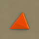 A AI-generated app icon of an isosceles triangle shape in orange , sage , red color scheme