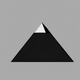 A AI-generated app icon of a pyramid shape in slate grey , white , slate , grey , red color scheme
