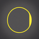 A AI-generated app icon of an oval shape in golden yellow , white , gold , red color scheme