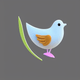 An app icon of a dove with red color scheme