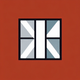 A AI-generated app icon of a square shape in orange , red , tan color scheme