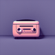 An app icon of a radio with misty rose and bisque color scheme