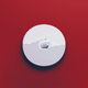 A AI-generated app icon of an ellipse shape in white , red color scheme