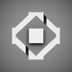 A AI-generated app icon of an octagon shape in light grey , white , grey , red color scheme