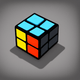 A AI-generated app icon of a rubik in charcoal , cognac color scheme