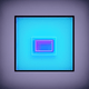 A AI-generated app icon of a square shape in dodger blue , neon blue , blue , red color scheme