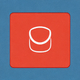 An app icon of a square shape with indigo and melon color scheme