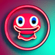 A AI-generated app icon of a grinning face with sweat in [] color scheme