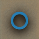 A AI-generated app icon of a cylinder shape in sky blue , white , blue , red color scheme