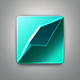 A AI-generated app icon of a diamond shape in sea green , green , white , red color scheme