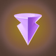An app icon of a cone shape with light purple and terracotta color scheme