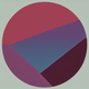 An app icon of an image of a circle shape with white and berry color scheme