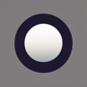 A AI-generated app icon of a semicircle shape in serenity , white , red color scheme