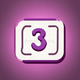 An app icon of a lottery with medium purple and purple color scheme