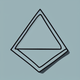 A AI-generated app icon of an equilateral triangle shape in mint cream , white , cream , mint , red color scheme