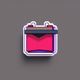 A AI-generated app icon of a postcard in pale violet red , charcoal , violet , red color scheme