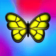 An app icon of a butterfly with red color scheme