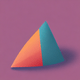 A AI-generated app icon of a cone shape in misty rose , alice blue , rose , blue , red color scheme