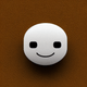 A AI-generated app icon of a melting face in white , red color scheme