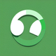 A AI-generated app icon of a circle shape in jade green , green , white , red color scheme