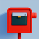 A AI-generated app icon of a mailbox in light salmon , salmon color scheme
