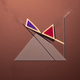 An app icon of an isosceles triangle shape with cinnamon and white color scheme