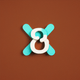 A AI-generated app icon of a letter g in mint blue , apricot , blue , mint , red color scheme