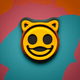 An app icon of a face icon with orange color scheme