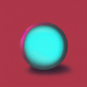 A AI-generated app icon of a sphere shape in pastel red , white , red color scheme