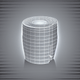 A AI-generated app icon of a cylinder shape in antique white , white , red color scheme