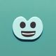 A AI-generated app icon of a disguised face in medium slate blue , seafoam green , slate blue , green , slate , blue , red color scheme