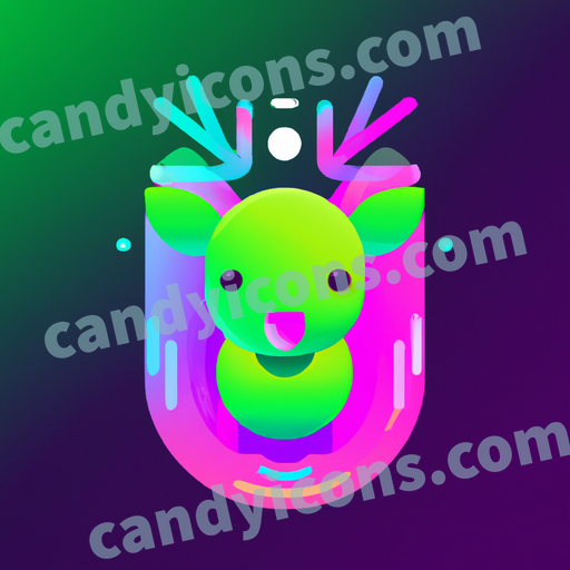 An app icon of A Deer in hot pink , whitesmoke , forest green , green color scheme