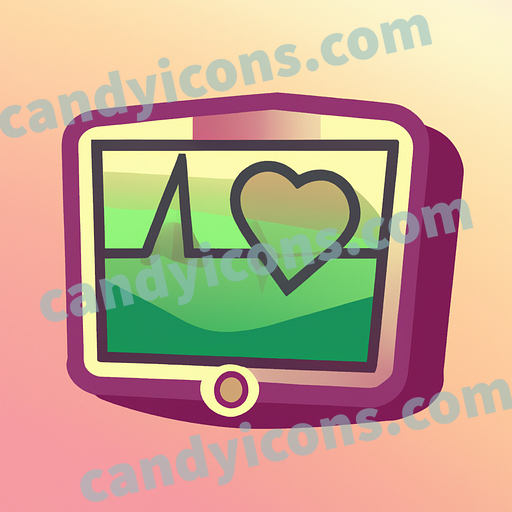 A stylized heart rate monitor app icon - ai app icon generator - phone app icon - app icon aesthetic