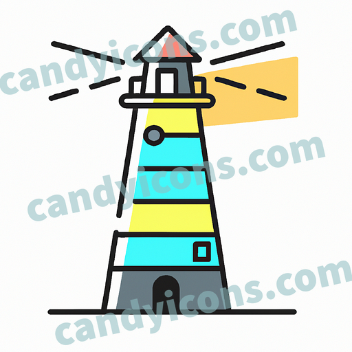 A stylized lighthouse  app icon - ai app icon generator - phone app icon - app icon aesthetic