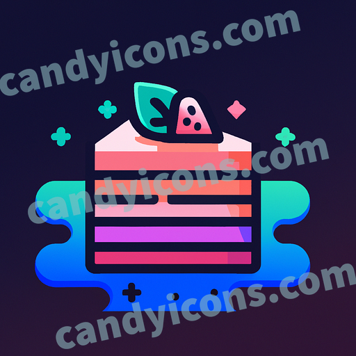 a slice of delicious cake decorated with strawberries and mint app icon - ai app icon generator - phone app icon - app icon aesthetic