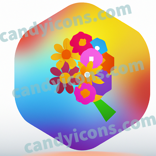 A colorful bouquet of daisies and carnations  app icon - ai app icon generator - phone app icon - app icon aesthetic