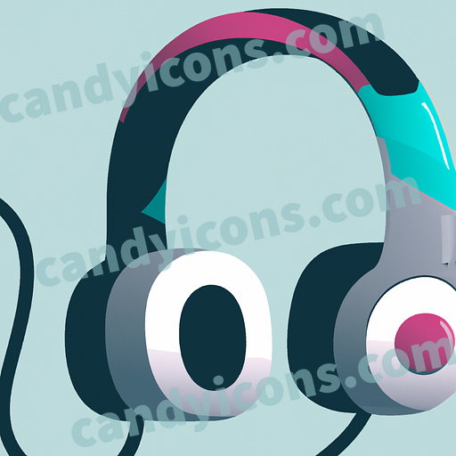 A minimalist headphones with cord  app icon - ai app icon generator - phone app icon - app icon aesthetic