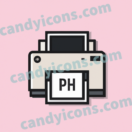 An app icon of A printer in clear , baby pink , orange , teal color scheme