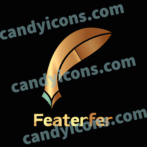 A stylized feather pen  app icon - ai app icon generator - phone app icon - app icon aesthetic