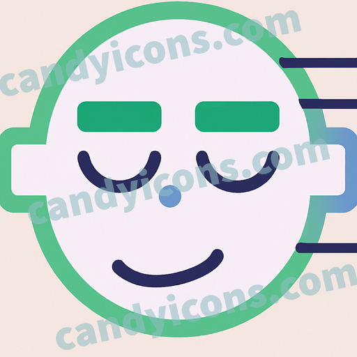 A sweet, peaceful smiley face with closed eyes and a serene expression  app icon - ai app icon generator - phone app icon - app icon aesthetic