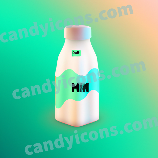 a paper bottle of milk app icon - ai app icon generator - phone app icon - app icon aesthetic